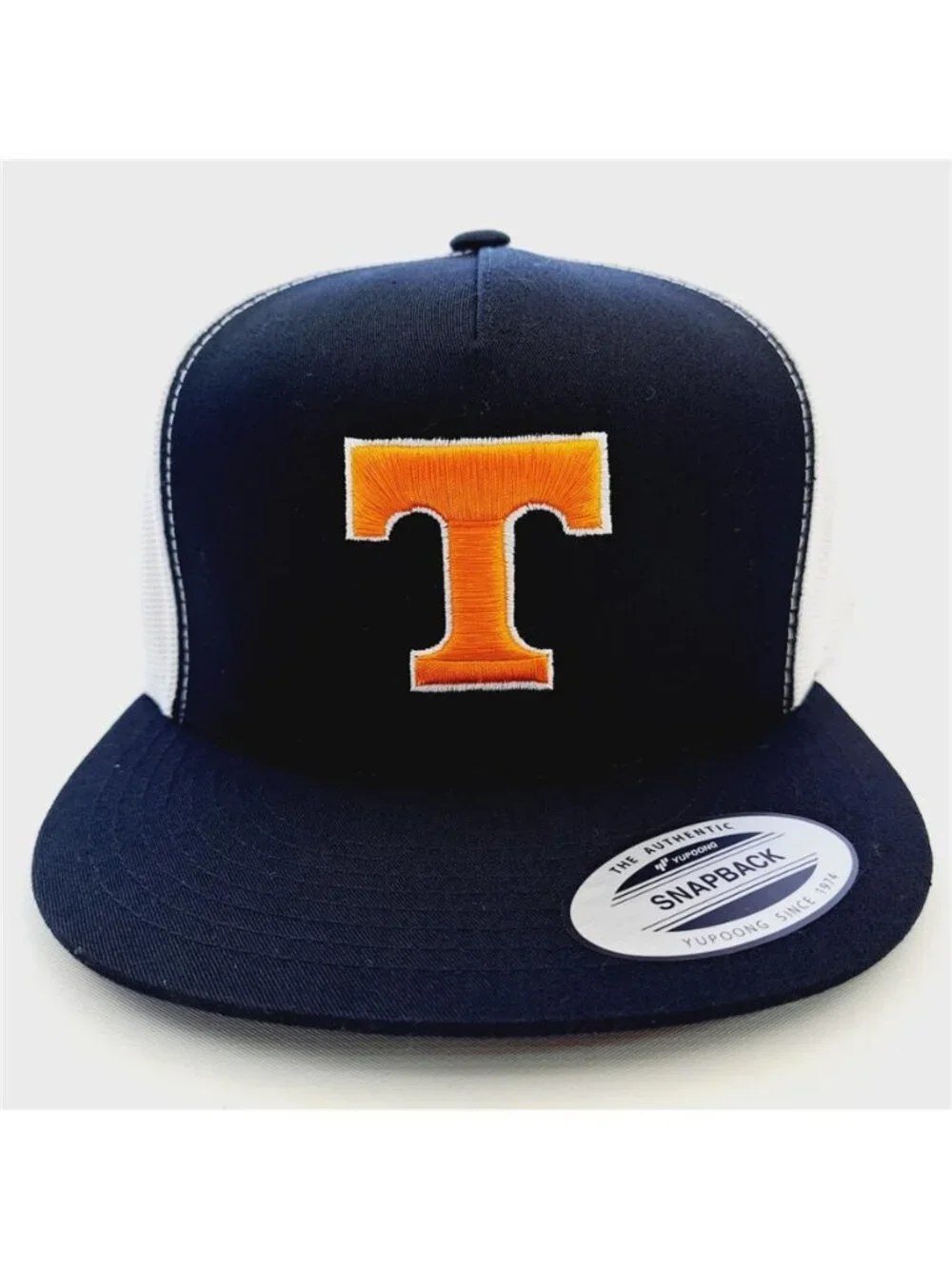 Retro Tennessee Vols Hat 3D Puff Orange T Yupoong Snapback Navy Trucker Cap New!